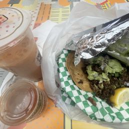 Asada Tacos with choices of sauce Asada Tacos with choices of sauce