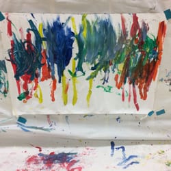 Jumpstart Art Club - Toddler group canvas painting.