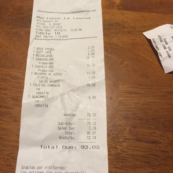 Mariscos La Laguna - Bill :( 12 $ gratuity four 4 people? Sketchy - Mexican Near Me - Joliet, Illinois Mariscos La Laguna - Bill :( 12 $ gratuity four 4 people? Sketchy - Mexican Near Me - Joliet, Illinois