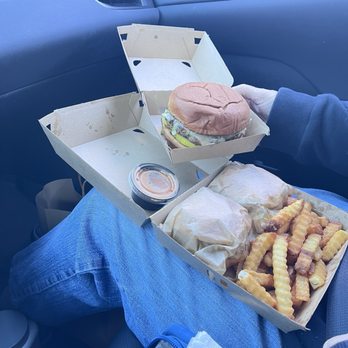 Butcher Burger - On the backside of the picture was the mini mcmac burger not mini at all - Burgers Near Me - Portland, Maine