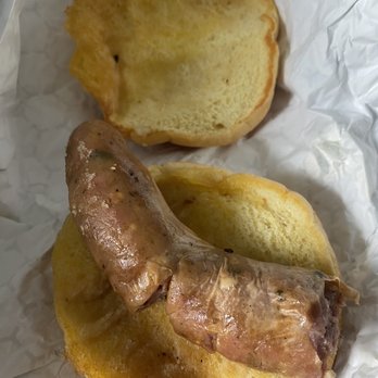 Sugarfire Smoke House - Link sandwich. It's like it was boiled, not even grilled or smoked. - Barbeque Near Me - O'Fallon, Missouri Sugarfire Smoke House - Link sandwich. It's like it was boiled, not even grilled or smoked. - Barbeque Near Me - O'Fallon, Missouri
