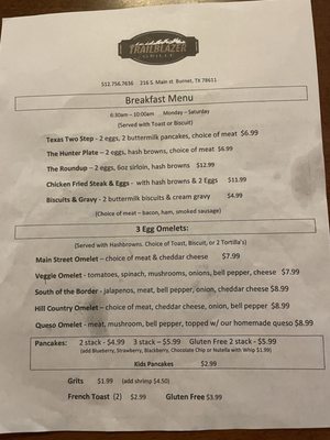 Menu photo 3 Trailblazer Grille - Burnet Burnet, TX Menu photo 3 Trailblazer Grille - Burnet Burnet, TX