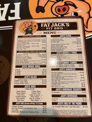 Menu photo 2 Fat Jack's Pit BBQ Kannapolis, NC Menu photo 2 Fat Jack's Pit BBQ Kannapolis, NC