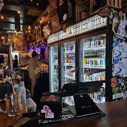 Jack Brown's Beer & Burger Joint - Roanoke - The cashier station next to the bar of the restaurant.