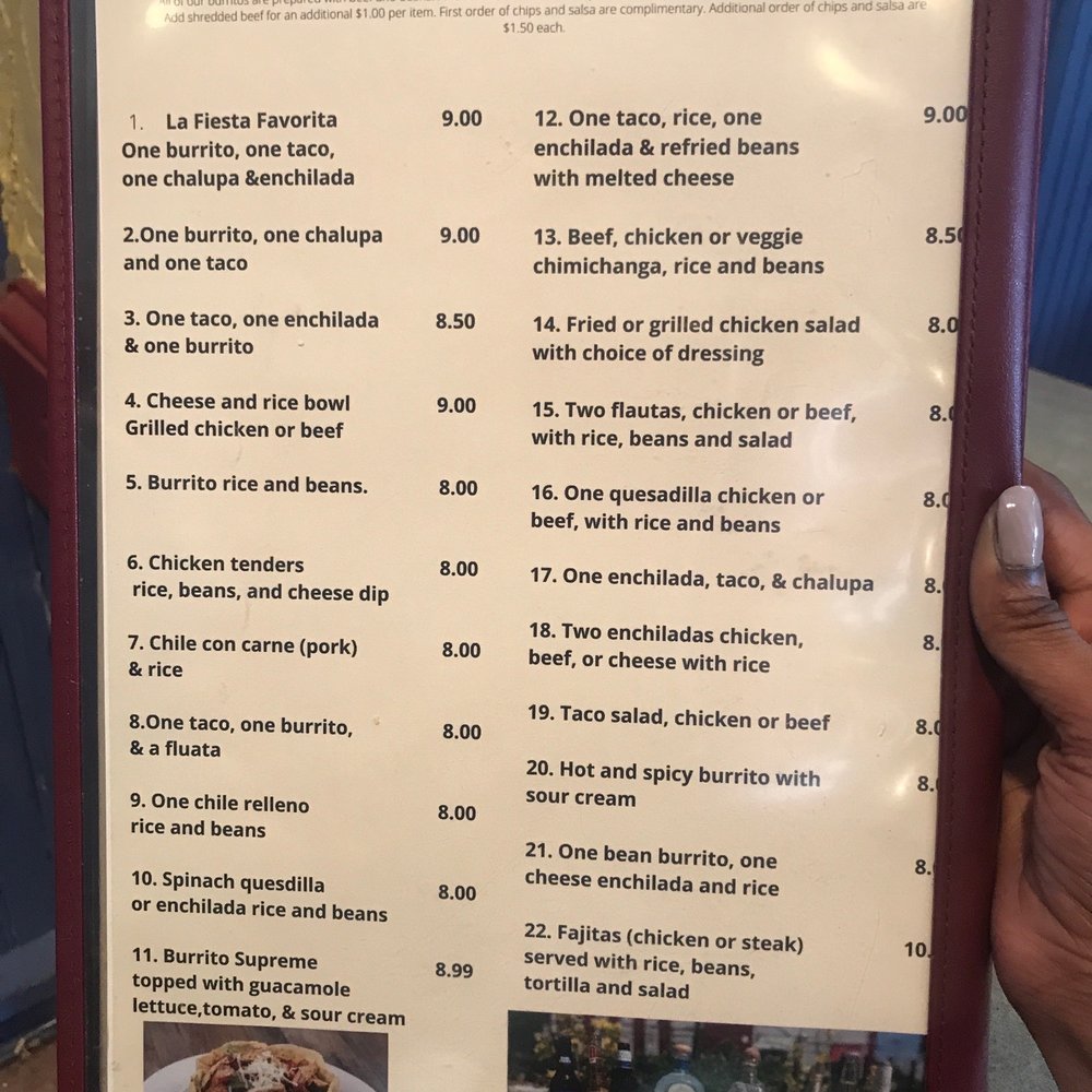La Fiesta Mexican Restaurant - Lunch menu as of 11/2020 - Mexican Near Me - Atlanta, Georgia La Fiesta Mexican Restaurant - Lunch menu as of 11/2020 - Mexican Near Me - Atlanta, Georgia