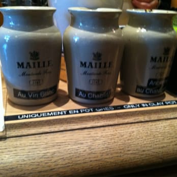 Maille - Ceramic jars for the 3 mustards only available on tap. Available in 2 or 3 different sizes. - Specialty Food Near Me - Paris, 75