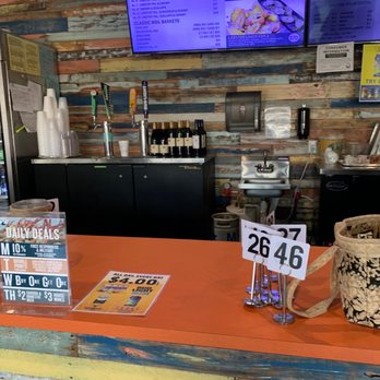 Melbourne Seafood Station - the counter and menus - Seafood Near Me - West Melbourne, Florida