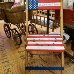 Sugar Mountain Mercantile - One of a kind Americana hand painted vintage folding chair