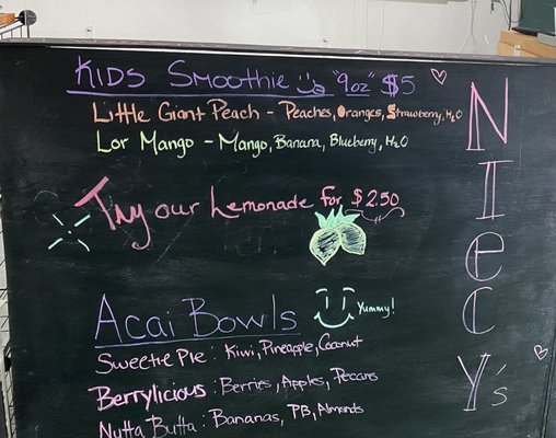 Menu photo 2 Niecys Fabulous Juice Bar Baltimore, MD Menu photo 2 Niecys Fabulous Juice Bar Baltimore, MD