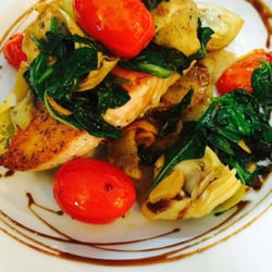 Bay Harbor Bistro & Bakery - Grilled salmon with mixed veggies. Delicious !