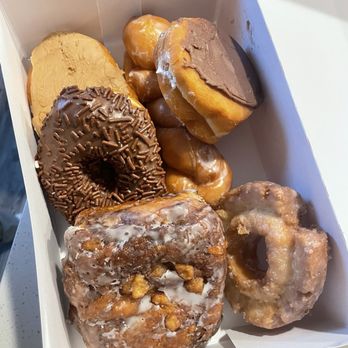 Stan the Donut Man - Caramel filled, chocolate iced yeast with sprinkles, apple fritter, glazed twist, chocolate filled, and sour cream - Donuts Near Me - Dayton, Ohio Stan the Donut Man - Caramel filled, chocolate iced yeast with sprinkles, apple fritter, glazed twist, chocolate filled, and sour cream - Donuts Near Me - Dayton, Ohio