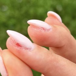 DN Nails & Spa - Raw, bloody, painful nails that are misshapen with gel in the cuticle