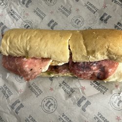 Jimmy John's - This is the top of the sandwich. It's always cut or broken or stale in this location. In this case, it's just a hot mess. Ha.
