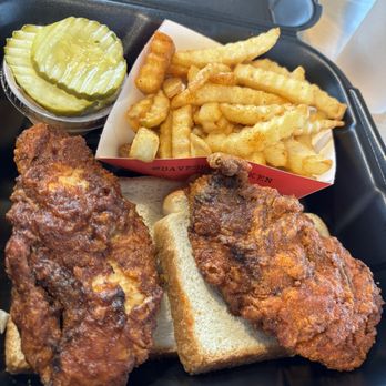 Dave's Hot Chicken - #Dave's #1 2 Tenders w/ Fries - Chicken Shop Near Me - Houston, Texas Dave's Hot Chicken - #Dave's #1 2 Tenders w/ Fries - Chicken Shop Near Me - Houston, Texas