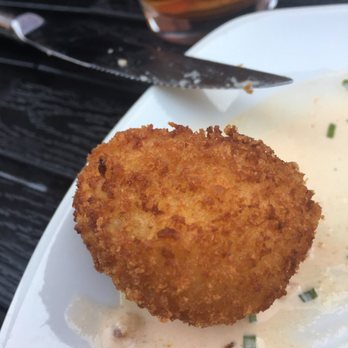 Fuse Bistro - This is a Gruyere tater tot and it is a delicious appetizer if or side. It is more like a croquette-yum! - New American Near Me - Lowell, Massachusetts Fuse Bistro - This is a Gruyere tater tot and it is a delicious appetizer if or side. It is more like a croquette-yum! - New American Near Me - Lowell, Massachusetts