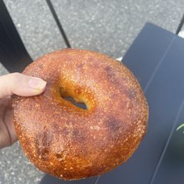 Plain New York style bagel. Yum Plain New York style bagel. Yum