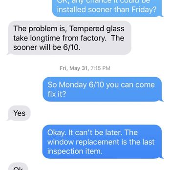 Mercy Glass and Mirrors - Text message of first confirmation. - Glass & Mirrors Near Me - Jacksonville, Florida Mercy Glass and Mirrors - Text message of first confirmation. - Glass & Mirrors Near Me - Jacksonville, Florida