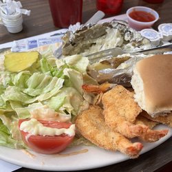 Oyster Bar I - Shrimp with a bake potatoe Seafood Platter- Half order of shrimp and bake potatoe