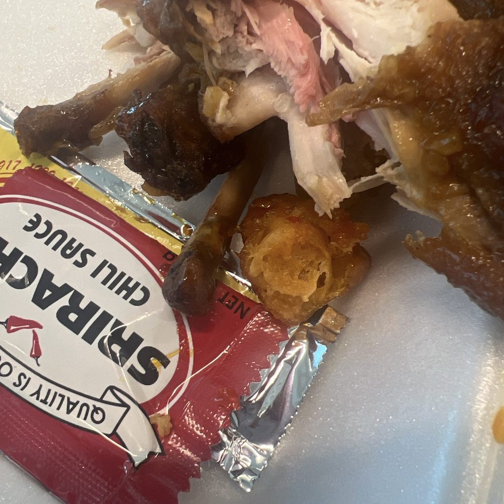 Undercooked wings and overcooked chicken.