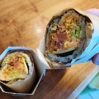 Blk Mkt Eats - OG Fire burrito with 2 scoops salmon and 2 scoops tuna. - Sushi Bars Near Me - Maplewood, Missouri Blk Mkt Eats - OG Fire burrito with 2 scoops salmon and 2 scoops tuna. - Sushi Bars Near Me - Maplewood, Missouri