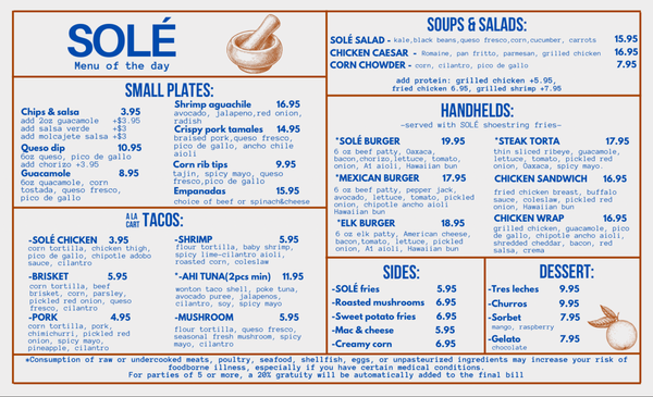 Menu photo 7 Sole Rooftop Cantina & Tequila Bar Estes Park, CO Menu photo 7 Sole Rooftop Cantina & Tequila Bar Estes Park, CO