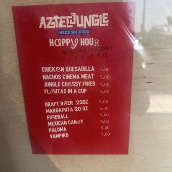 Aztec Jungle - Menu happy hour - New Mexican Cuisine Near Me - San Antonio, Texas Aztec Jungle - Menu happy hour - New Mexican Cuisine Near Me - San Antonio, Texas