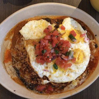Snooze, an A.M. Eatery - Huevos rancheros with chorizo - Breakfast & Brunch Near Me - Tustin, California