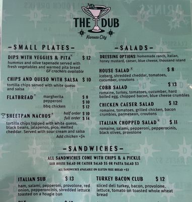 Menu photo 2 The Dub Kansas City, MO Menu photo 2 The Dub Kansas City, MO