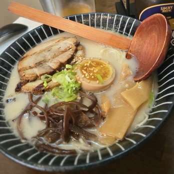Yoko-Cho - Tonkotsu ramen with added black sauce, totally worth it - Salad Near Me - New York, New York Yoko-Cho - Tonkotsu ramen with added black sauce, totally worth it - Salad Near Me - New York, New York