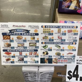 Provecho Market - a price list for a variety of foods - International Grocery Near Me - Fullerton, California Provecho Market - a price list for a variety of foods - International Grocery Near Me - Fullerton, California