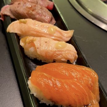Chubby Cattle - Wagyu Nigiri, Roasted Salmon Nigiri, Salmon Nigiri - Barbeque Near Me - Cerritos, California