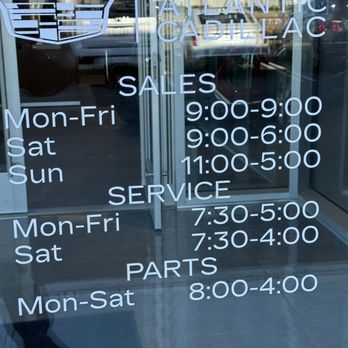 Atlantic Cadillac - Their dealership Hours for both sales and service at Atlantic Cadillac in Bay Shore - Auto Repair Near Me - Bay Shore, New York Atlantic Cadillac - Their dealership Hours for both sales and service at Atlantic Cadillac in Bay Shore - Auto Repair Near Me - Bay Shore, New York
