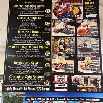 Waffle and Berry - Menu to choose from - Waffles Near Me - Honolulu, Hawaii
