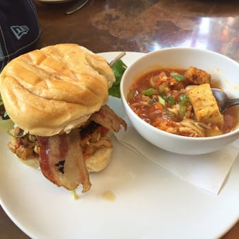 Catch 27 - Crab cake sandwich with chowder - Southern Near Me - Saint Augustine, Florida