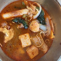 My own concoction with a classic spicy broth. My own concoction with a classic spicy broth.