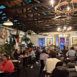 Inside by the restaurant - they have outside seating too but it was a rainy night