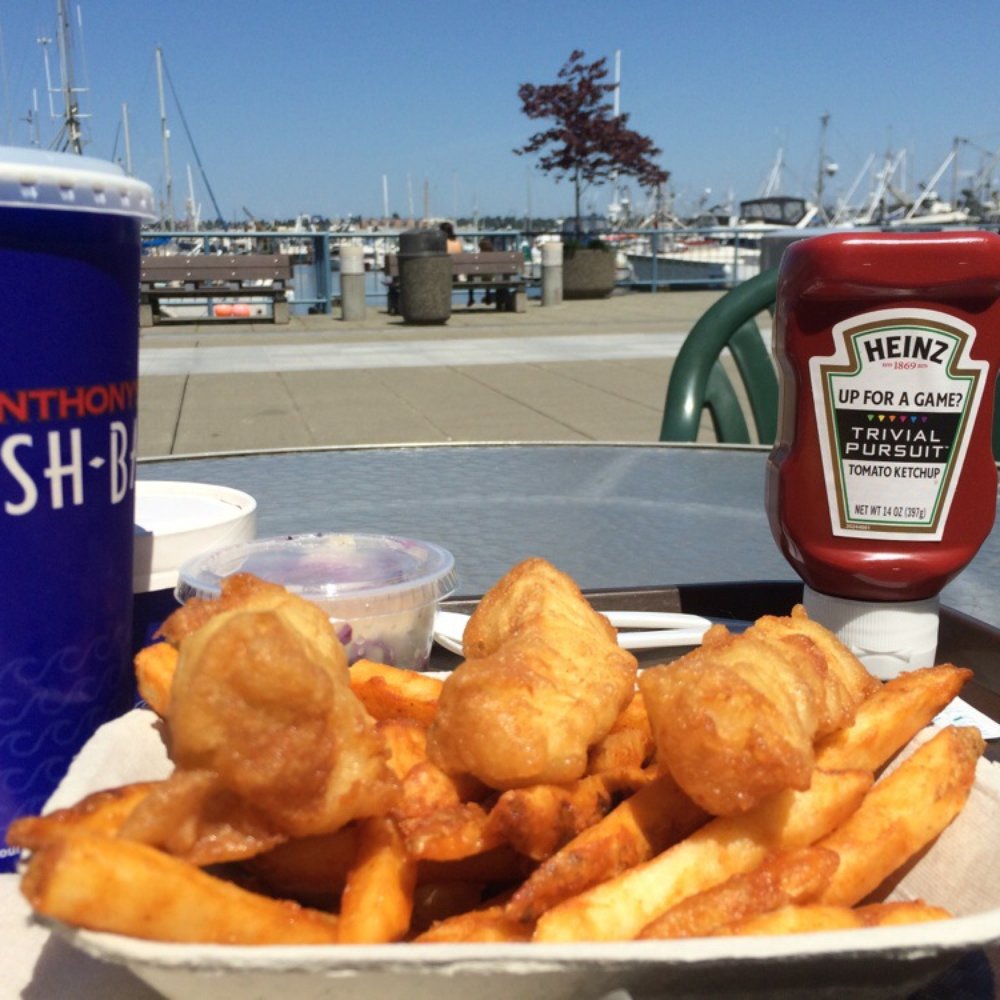 Chinook's - Enjoying my fish 'n chips with a great view of the marina! - Seafood Near Me - Seattle, Washington Chinook's - Enjoying my fish 'n chips with a great view of the marina! - Seafood Near Me - Seattle, Washington