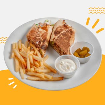 Eastern Gate - Order your shawarma sandwich meal comes with crispy fries, creamy garlic sauce, and juicy pickles! - Mediterranean Near Me - Wichita, Kansas
