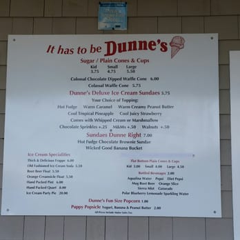 Dunne's Ice Cream - Menu! - Ice Cream & Frozen Yogurt Near Me - York, Maine