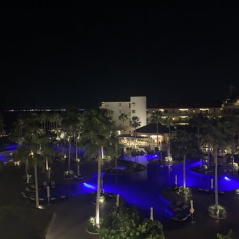 Secrets Playa Mujeres - Nighttime Pool View from Room Balcony (Junior Suite Ocean View) - Resorts Near Me - Cancún, ROO