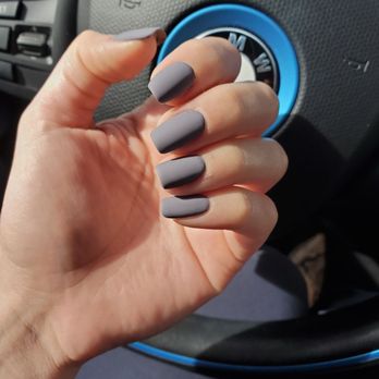 DJ Nails - Matte gray gel on my natural nails. - Nail Technicians Near Me - Pasadena, California DJ Nails - Matte gray gel on my natural nails. - Nail Technicians Near Me - Pasadena, California