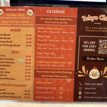 Tokyo Chick - Menu as of 2023/11/19 - Chicken Wings Near Me - Pasadena, California