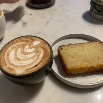 Composition Coffee - Fall spice latte, orange olive oil loaf slice. - Coffee & Tea Near Me - West Palm Beach, Florida Composition Coffee - Fall spice latte, orange olive oil loaf slice. - Coffee & Tea Near Me - West Palm Beach, Florida