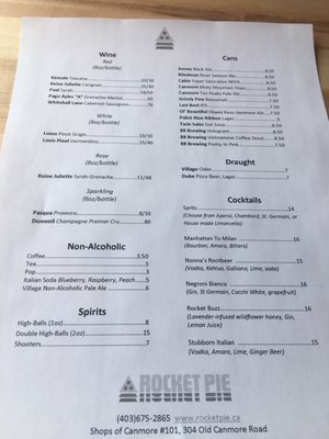 Menu photo 4 Rocket Pie Canmore, AB