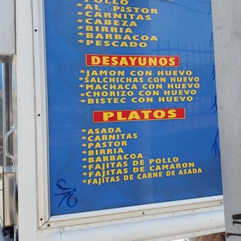 La Tapatia Grill - the menu for the restaurant - Food Trucks Near Me - Pacoima, California