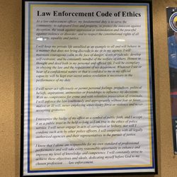 San Diego Police Department Central Division - Law Enforcement Code of Ethics.
