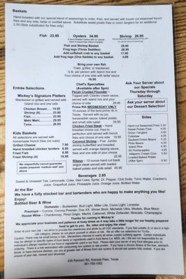 Menu photo 4 Mickey's Bar & Grill Aransas Pass, TX
