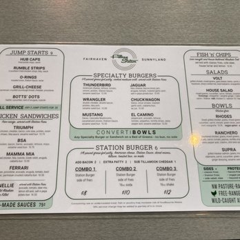 The Filling Station - Menu - Cocktail Bars Near Me - Bellingham, Washington