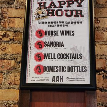 Avenue Ale House - Specials - American Near Me - Oak Park, Illinois