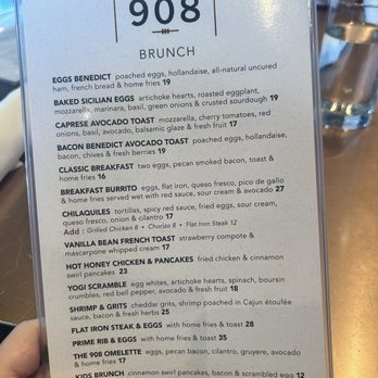 The 908 - Brunch menu - New American Near Me - Long Beach, California